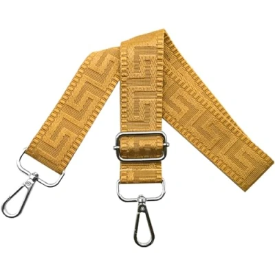Abbildung von Schultergurt für Tasche Taschengurte zum Wechseln, Verstellbar Taschengurt Breit 3.8cm mit Silber Karabiner Taschenband Schulterriemen Tragegurt Handtaschen Damen, Rein gelb, K22