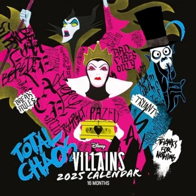 Abbildung von Pyramid Disney Villains 2025 Broschürenkalender, 30x30cm, Kalender mit den Schurken von Disney, Monatsübersicht, nachhaltig nur Papierumschlag