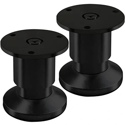 Abbildung von SOTECH 2 Stück Möbelfüße Terra Höhe 50 mm Schwarz eloxiert Sofafüße höhenverstellbar bis max. 15 mm, belastbar 250 kg/je Fuß