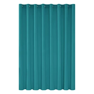 Abbildung von Deconovo Blickdichte Vorhänge mit Ösen Verdunkelungsvorhang Thermovorhang Kinderzimmer Dicke Kälteschutz Thermogardine Hitzeschutz, 242x254 cm(HöhexBreite), Türkis, 1 Stück