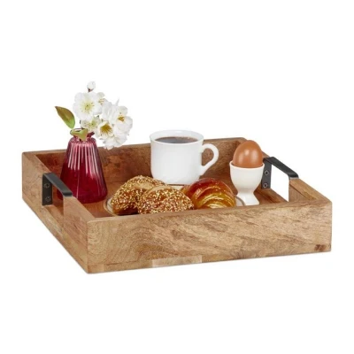 Abbildung von relaxdays Dekotablett Tablett aus Mangoholz