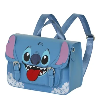 Abbildung von Disney Lilo und Stitch Tongue Satchel Rucksack Schultertasche, Blau, 27 x 19 cm