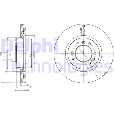 Abbildung von DELPHI BG4339 Bremsscheibe 290 26 5 Belüftet geölt unbehandelt ohne Radlager, ABS Sensorring IVECO: DAILY 3 Pritsche/Fahrgestell