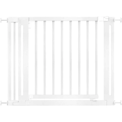 Abbildung von Safetots Naturholz Elegance Treppenschutzgitter, Weiß, 97cm 105cm, Druckmontage Sicherheitsgitter, 65cm Extra Breite Türöffnung, Breites Gitter für Treppen, Flure und Türen