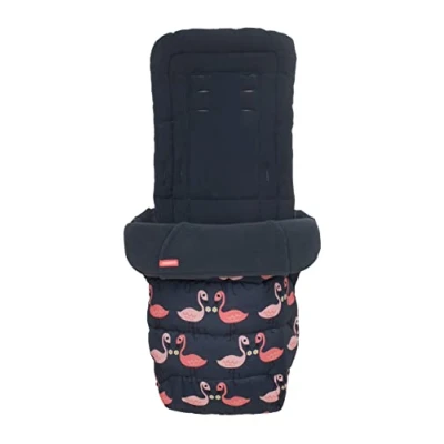 Abbildung von Cosatto Universal Fußsack Cosy Toes, All Season Luxus Gesteppter Kinderwagen, waschbar, mit Kängurutasche für Hände (Pretty Flamingo)