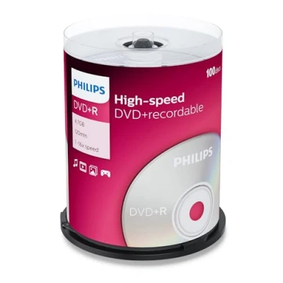 Abbildung von DVD+R 4,7 GB PHILIPS 16x Cakebox 100 stuks