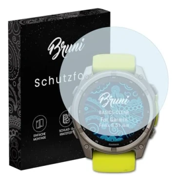 Abbildung von Bruni Schutzfolie kompatibel mit Garmin Fenix 8 51 mm Folie, glasklare Displayschutzfolie (2X)
