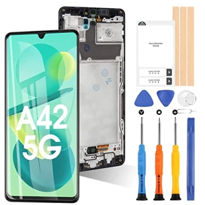 Abbildung von ARSSLY OLED LCD Display für Samsung Galaxy A42 5G SM A426B A426B/DS 6,6 Zoll mit Rahmen Ersatz Touchscreen Digitazer Assembly Reparatur Set (unterstützt digitalen Fingerabdruck)