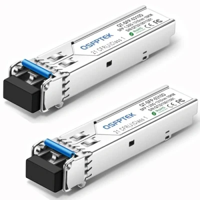 Abbildung von QSFPTEK 2Pack 1000BASE LX/LH Gigabit SFP Modul, 1.25G 1310nm 10km DDM LC Port Single Mode Mini GBIC Transceiver für Cisco GLC LH SMD/GLC LX SM RGD, Ubiquiti UF 1G, Mikrotik, Zyxel
