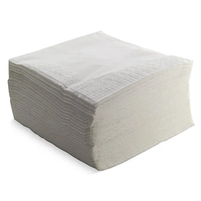 Abbildung von Morigami, Serviette in Standardgröße, 1/4 Falz, 100 Servietten, glatte Oberfläche mit Bordüre, weiß