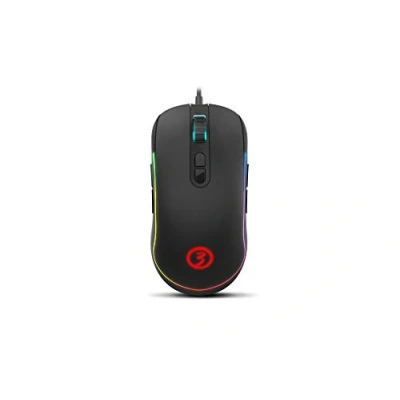 Abbildung von Gaming Maus, ergonomischer optischer Sensor, RGB, 5000 DPI, programmierbare Tasten, Schwarz