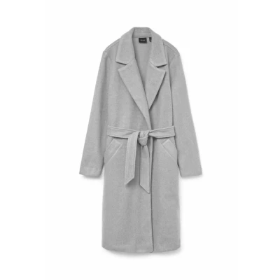 Abbildung von Vero Moda Vmfortuneaya LONG Klassischer Mantel, Damen, Größe: Large, Light grey melange