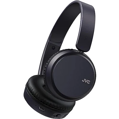 Abbildung von JVC HA Z37W A Bluetooth On Ear Kopfhörer, Tiefbass, 3 Klangmodi (Bass/Klar/Normal), 35 Stunden Akkulaufzeit, leicht und faltbares Design, Multi Point Funktion, 5.2, (Blau)
