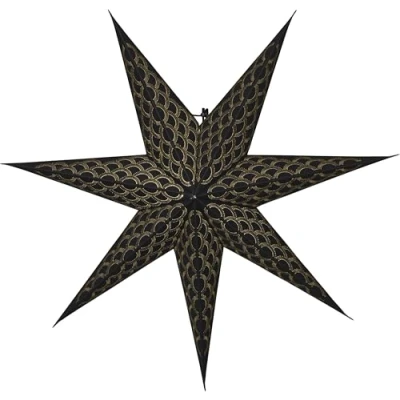 Abbildung von STAR TRADING LED Stern Papierstern Weihnachtsstern hängend 7 zackig D: 60cm Stickerei schwarz