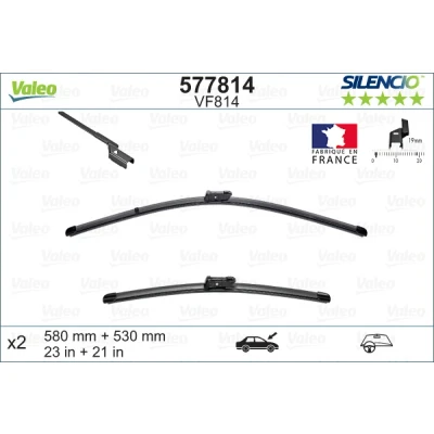Abbildung von Scheibenwischer Valeo Silencio X.trm 577814 vorne Rahmenlos Top Lock LAND ROVER: Range Rover Evoque, Evoque Cabrio, BMW: Z4 Roadster