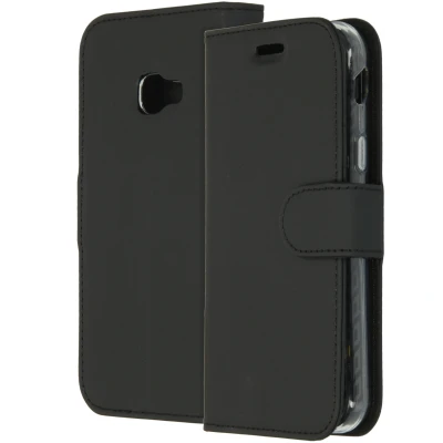 Abbildung von Samsung Galaxy Xcover 4S Hülle Kunstleder Accezz Klapphülle Handyhülle Schwarz