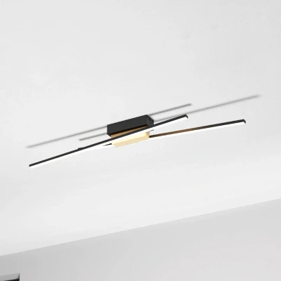 Abbildung von Eglo 900488 Deckenleuchte PANAGRIA Alu, Stahl, Holz schwarz, braun LED 2X13W 3000K L:93.5cm B:7.5cm H:11cm dimmbar