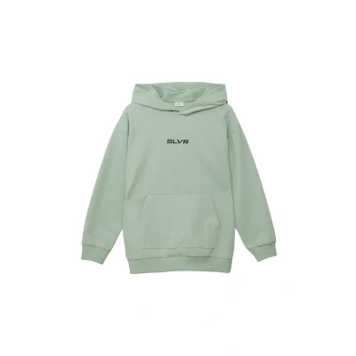 Abbildung von s.Oliver MIT Front UND RÜCKENPRINT Kapuzenpullover für Kinder, Größe: 146/152, Salbeigrün