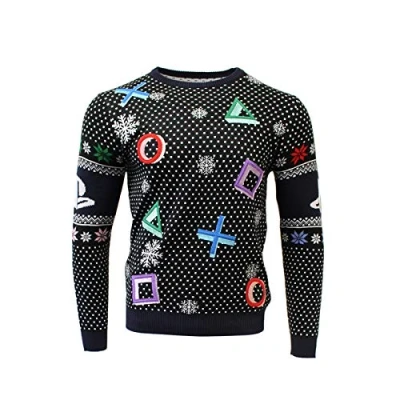 Abbildung von PlayStation Symbols Black Xmas Pullover Size XXL