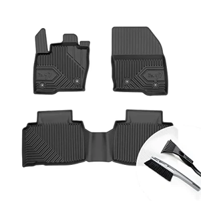 Abbildung von moto MOLTICO Gummimatten Auto, 4 teiliges Set, Allwetter Gummi Fußmatten mit Rand, Antirutsch &amp; Wasserfest Autoteppiche passend für Ford Edge II ab 2014