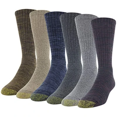 Abbildung von Gold Toe Herren Harrington Crew Socks, Multipairs Lssige Socken, Oxblood/Grey (6 Paar), L EU