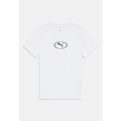 Abbildung von Puma Sport Rib Collar T Shirt Teenager Für Herren Damen Kinder Mit Print White Größe: 13 14Y