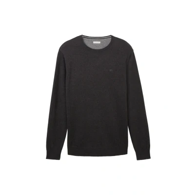 Abbildung von TOM Tailor Basic CREW NECK Strickpullover, Herren, Größe: 3XL, Black grey melange