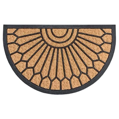 Abbildung von Fußmatte Mix Mats Gummi Kokos Halbrund Geometric Ornament, HANSE Home, halbrund, Höhe: 15 mm, Kokos, Gummi, Schmutzfangmatte, Outdoor, Rutschfest, Innen, Kokosmatte