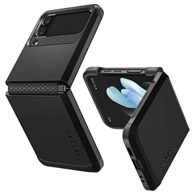 Abbildung von Samsung Galaxy Z Flip 4 Hülle Kunststoff Spigen Hard Case/Backcover Handyhülle Schwarz Shockproof/Stoßfest