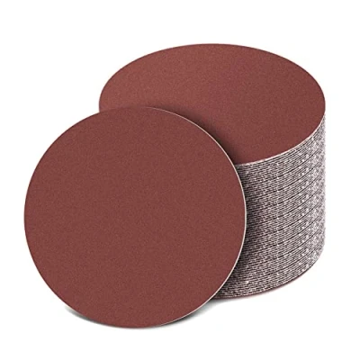 Abbildung von 150mm Schleifscheiben(40/80/120/180/240 Körnung), Schleifpapier 6 inch Schleifblätter für Holz Holzwerkstoffe Spanplatte Metall(50 Stück)