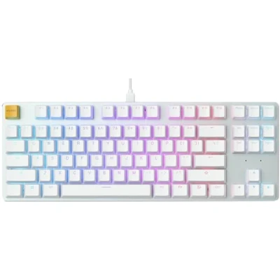 Abbildung von Glorious Gaming GMMK Compact (60%) Mechanisches Keyboard, Gateron Brown Schalter (taktil), Doubleshot Kappen, tastenweise RGB, anpassbar, 60% Amerikanisch QWERTY Layout Weiß