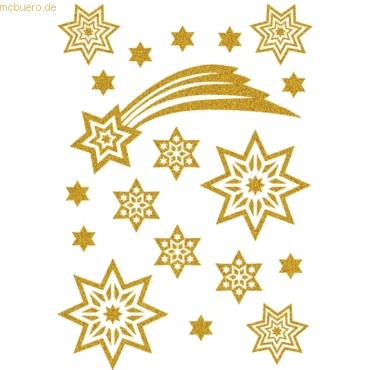Abbildung von 10 x HERMA Schmucketikett Magic Sterne + Schweif Glittery