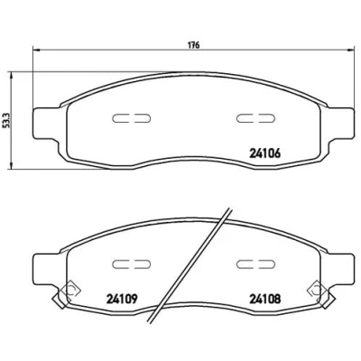 Abbildung von BREMBO P 58 001 Bremsbelagsatz mit akustischer Verschleißwarnung ohne Zubehör INFINITI: QX56 SUV