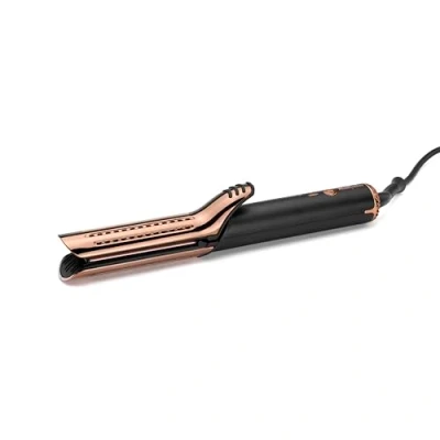 Abbildung von BaByliss Curl Styler Lustre, Innovativer Lockenstab mit integrierten Heizplatten und Kühlluft Funktion C115E, Titan, Keramik