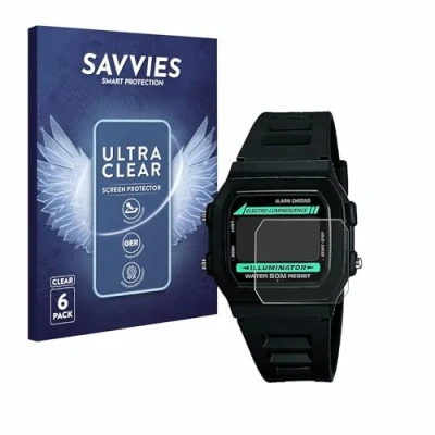 Abbildung von Savvies 6 Stück Schutzfolie für Casio W 86 1VQES Displayschutz Folie Ultra Transparent