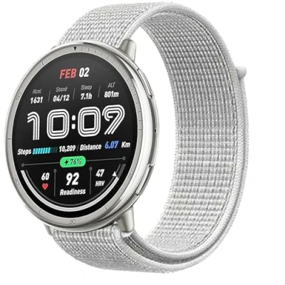 Abbildung von KoGiio 20mm Armband für Amazfit GTS 4/GTS 4 Mini/GTS 3/GTS 2 2e/GTS 2/GTS/GTR 42mm, Nylon Atmungsaktive Uhrenarmband Bip 3 Pro/Bip 3/Bip/Bip S/Bip Lite/Bip U Pro Weiß