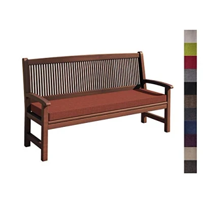 Abbildung von sunnypillow Bankauflage Stuhlkissen mit abnehmbarem Bezug Bankkissen Bankpolster Polsterauflage Auflage für Gartenbank viele Farben und Größen zur Auswahl (170 x 50 5cm, Orange)