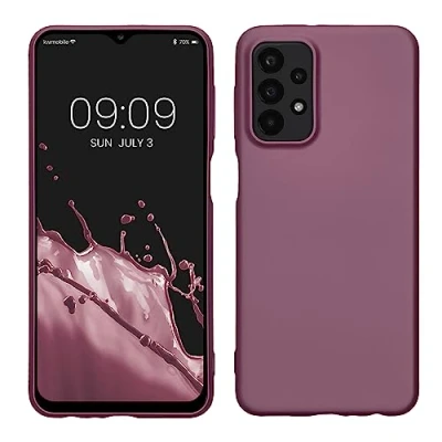 Abbildung von kwmobile Case kompatibel mit Samsung Galaxy A23 4G / 5G Hülle Schutzhülle aus Silikon metallisch schimmernd Handyhülle Metallic Lavendel