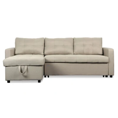 Abbildung von Toledo Ausziehbares Ecksofa mit Stoffbezug Beige Menzzo