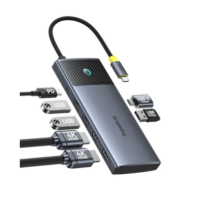 Abbildung von Baseus 7 in 1 USB C Hub Dual HDMI Adapter für MacOS mit 2 HDMI, 10Gbps A und C, 3.0, 100W PD, Docking Station Laptop MacBook Pro Air M1 M2 M3