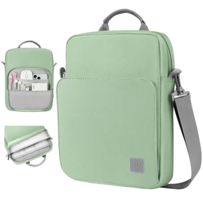 Abbildung von Dadanism 9 11 Zoll Tablet Tasche mit Schultergurt &amp; Griff für iPad Pro 11&quot;, Air 10. Gen 10,9&quot;, 9/8/7. Gen. 10,2&quot;, 5/4 10,9, Galaxy Tab A9+ M11 Dunkelgrün