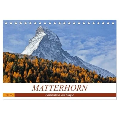 Abbildung von MATTERHORN. Faszination und Magie (Tischkalender 2025 DIN A5 quer), CALVENDO Monatskalender: MATTERHORN...Der Berg der Berge. Das Wahrzeichen von Zermatt.