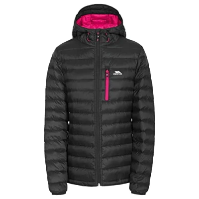 Abbildung von Trespass Arabel, Black, XXS, Ultraleichte Warme Kompakt Zusammenfaltbare Daunenjacke 80% Daunen für Damen, XX Small / 2XS 2X Small, Schwarz