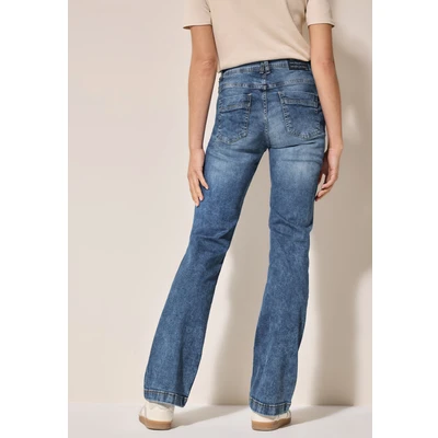 Abbildung von CECIL Damen Style Toronto 1 Knopf 59 Bootcut Jeans, Mid Blue Wash, 32W / 30L