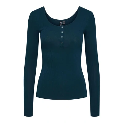 Abbildung von Pieces Pckitte Langarmshirt, Damen, Größe: XXL, Reflecting pond