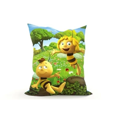 Abbildung von Green Bean Kinder Sitzsack Biene Maja 100x135cm mit 270 Liter hochwertiger EPS Perlen Füllung und waschbarem Motiv Wechsel Bezug aus 100% Baumwoll Riesensitzsack Bag Sitzkissen Bodenkissen