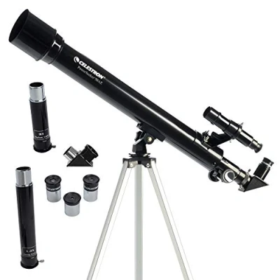 Abbildung von Celestron 21039 PowerSeeker 50AZ Refraktorteleskop, 50 mm Blende, Schwarz