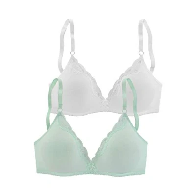 Abbildung von Lascana SOFT BRA 2 PACK Triangel BH, Damen, Größe: 70B, Mint/weiß