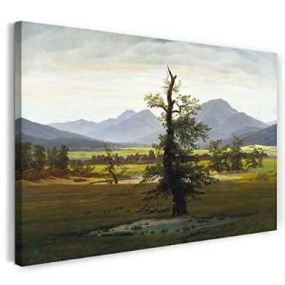 Abbildung von Printed Paintings Leinwand (100x70cm): Caspar David Friedrich Der einsame Baum