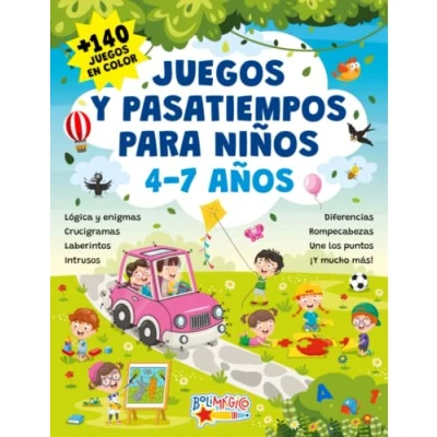 Abbildung von JUEGOS y PASATIEMPOS PARA NIÑOS 4 7 AÑOS: +140 EN COLOR. Lógica enigmas, crucigramas, laberintos, intrusos, diferencias, rompecabezas, une los puntos mucho más!